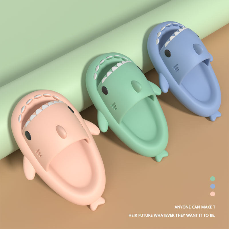 4cm Thick Bottom Shark Parent-Child Slippers Women's Funny Home Cartoon Children's EVA Sandals Shit Feeling Thick Bottom Slippers for Men - image 2