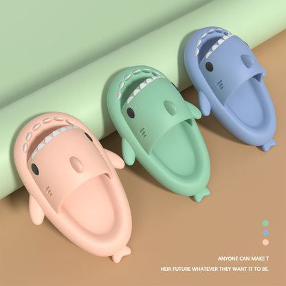 4cm Thick Bottom Shark Parent-Child Slippers Women's Funny Home Cartoon Children's EVA Sandals Shit Feeling Thick Bottom Slippers for Men - image 2