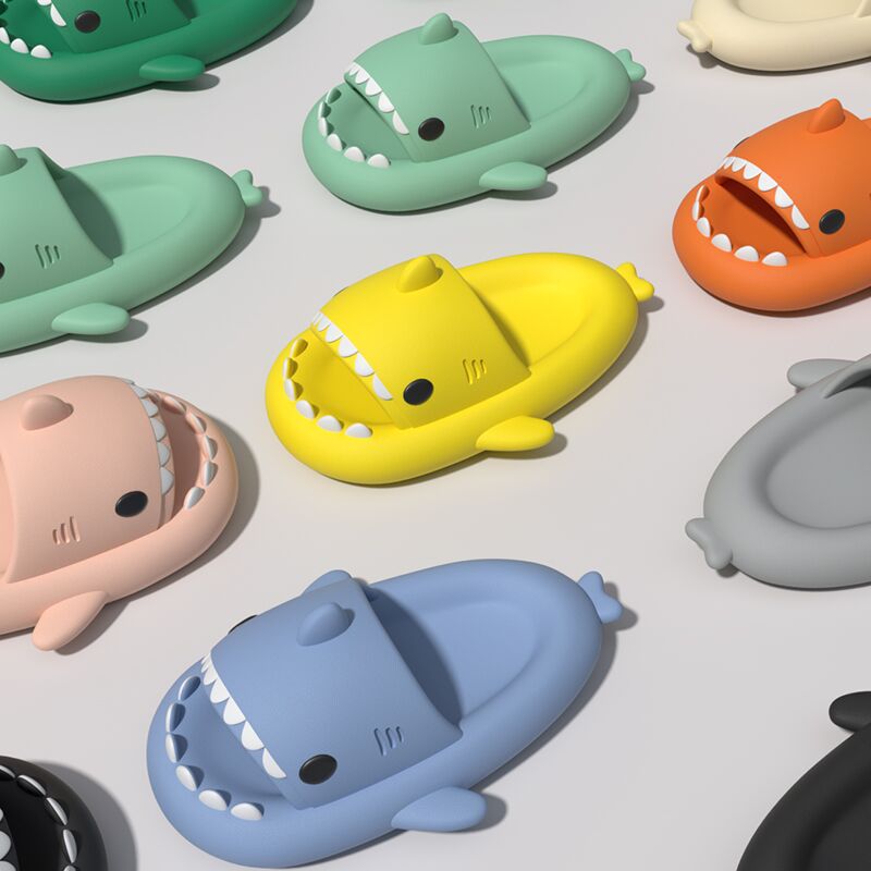4cm Thick Bottom Shark Parent-Child Slippers Women's Funny Home Cartoon Children's EVA Sandals Shit Feeling Thick Bottom Slippers for Men - image 3