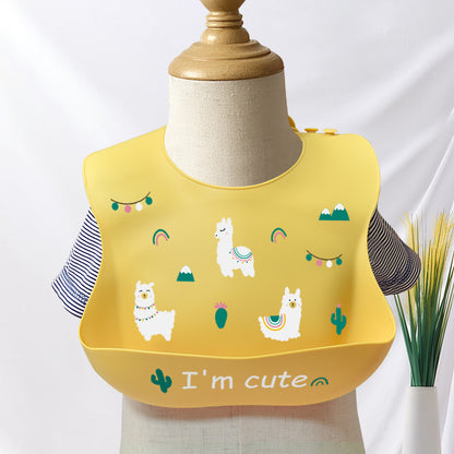 Baby bib waterproof bib children's eating silicone super soft food bib baby bib children's anti-dirty artifact - image 1