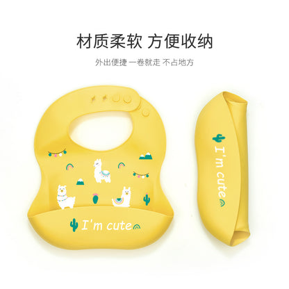 Baby bib waterproof bib children's eating silicone super soft food bib baby bib children's anti-dirty artifact - image 2