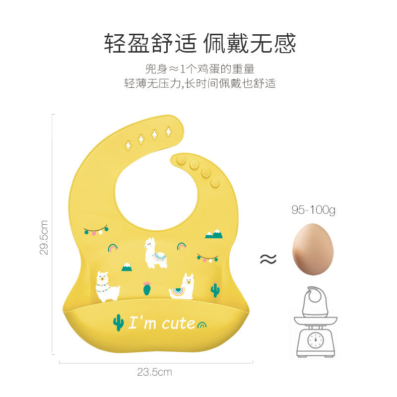 Baby bib waterproof bib children's eating silicone super soft food bib baby bib children's anti-dirty artifact - image 3