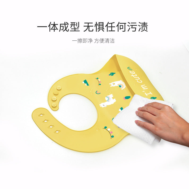 Baby bib waterproof bib children's eating silicone super soft food bib baby bib children's anti-dirty artifact - image 4