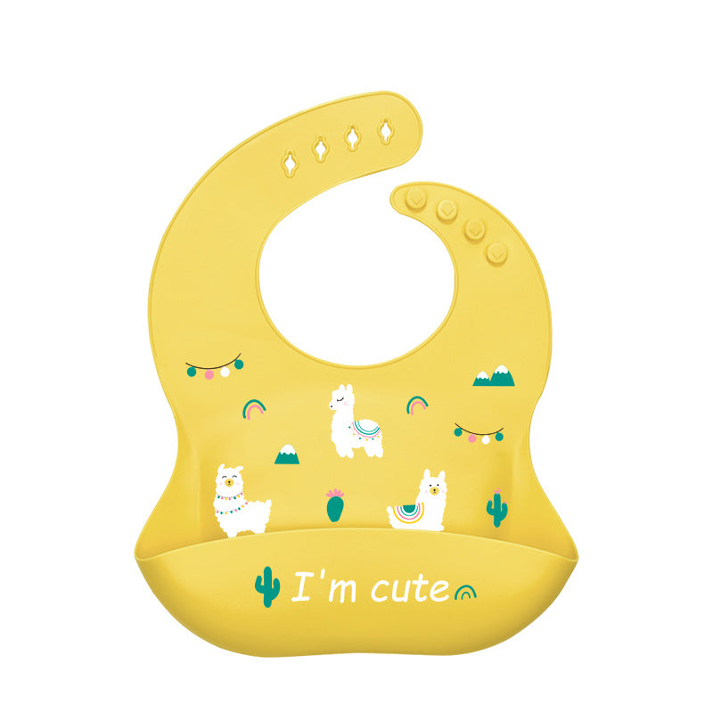 Baby bib waterproof bib children's eating silicone super soft food bib baby bib children's anti-dirty artifact - image 5