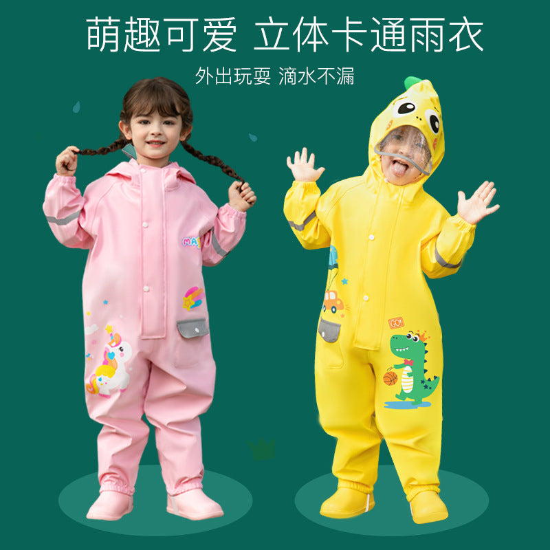Children's One-Piece Raincoat for Boys and Girls, Full-Body Rainproof Poncho for Girls, Waterproof Clothing and Rain Pants Set, Raincoat - image 1