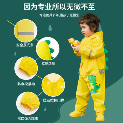 Children's One-Piece Raincoat for Boys and Girls, Full-Body Rainproof Poncho for Girls, Waterproof Clothing and Rain Pants Set, Raincoat - image 2