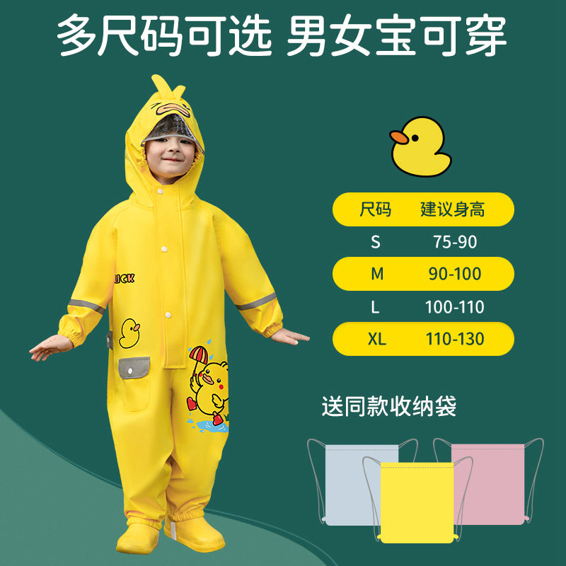 Children's One-Piece Raincoat for Boys and Girls, Full-Body Rainproof Poncho for Girls, Waterproof Clothing and Rain Pants Set, Raincoat - image 3