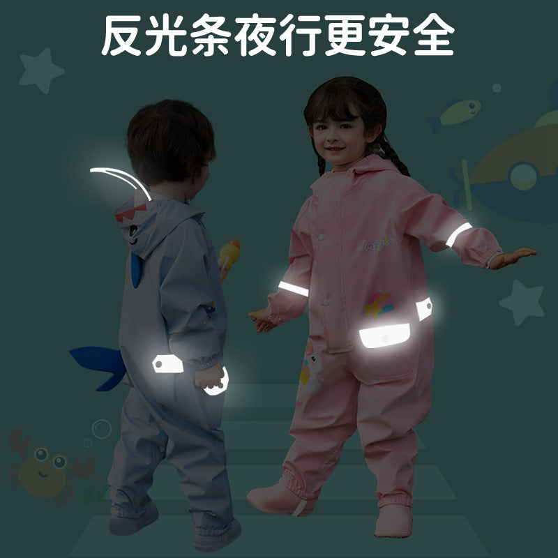 Children's One-Piece Raincoat for Boys and Girls, Full-Body Rainproof Poncho for Girls, Waterproof Clothing and Rain Pants Set, Raincoat - image 4