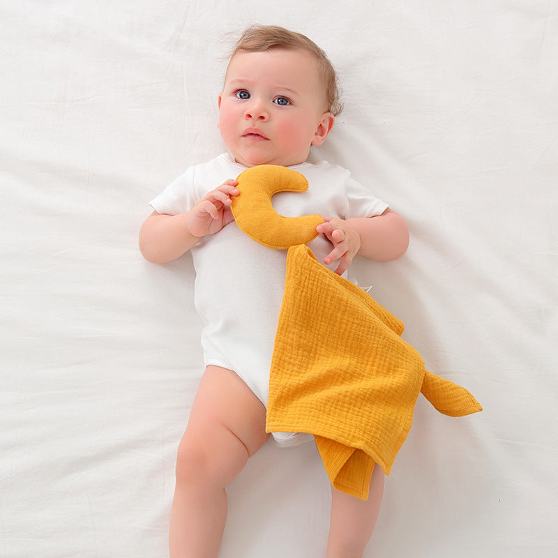 Baby Comfort Towel Hand Puppet Toy, Cute Sleep Aid for Babies, Newborn Gauze Pure Cotton Star and Moon Doll - image 4