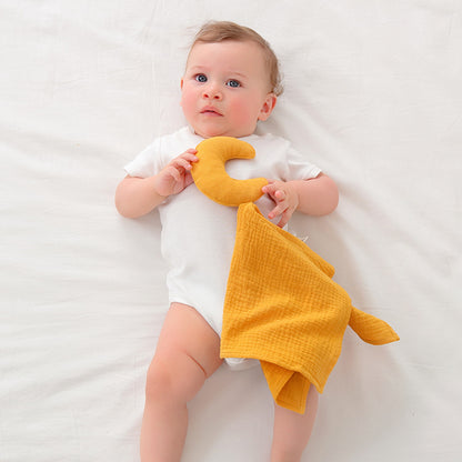 Baby Comfort Towel Hand Puppet Toy, Cute Sleep Aid for Babies, Newborn Gauze Pure Cotton Star and Moon Doll - image 4