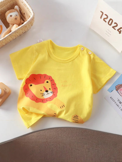 New children's short sleeve T-shirt Cotton Girls summer baby baby Summer children's clothing boys shirt a generation of hair - image 2