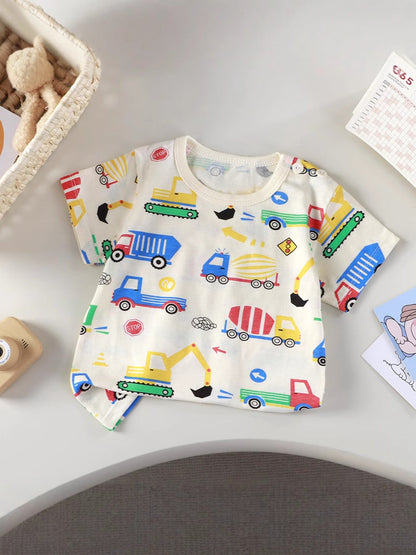 New children's short sleeve T-shirt Cotton Girls summer baby baby Summer children's clothing boys shirt a generation of hair - image 4