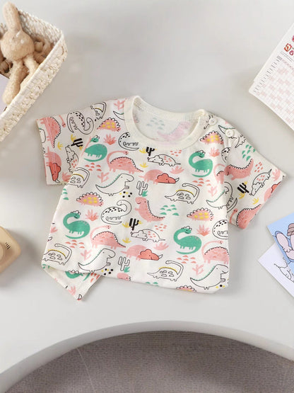 New children's short sleeve T-shirt Cotton Girls summer baby baby Summer children's clothing boys shirt a generation of hair - image 5