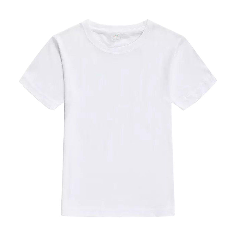 Pure Cotton White Children's Short-Sleeved T-Shirt Class Uniform Parent-Child Activity Wear Custom Printed Logo - image 5
