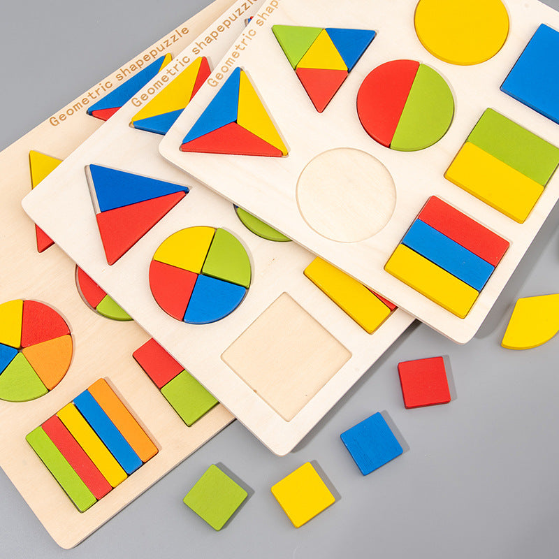 Montessori Shape Matching Teaching Aids Educational Toys Baby's Hand Grasping Panel Children's Wooden Puzzle Mini - image 4