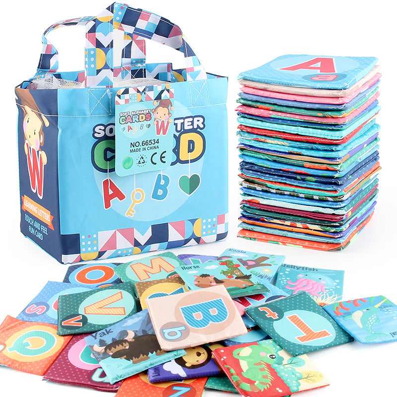 26pc baby soft card cloth book storage bag suit letters animal tear-proof cloth book early education toys - image 4
