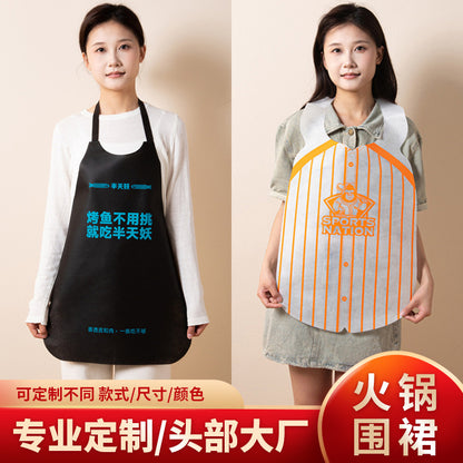 in stock disposable apron children adult hot pot dining painting non-woven waterproof bib for LOGO wholesale - image 2
