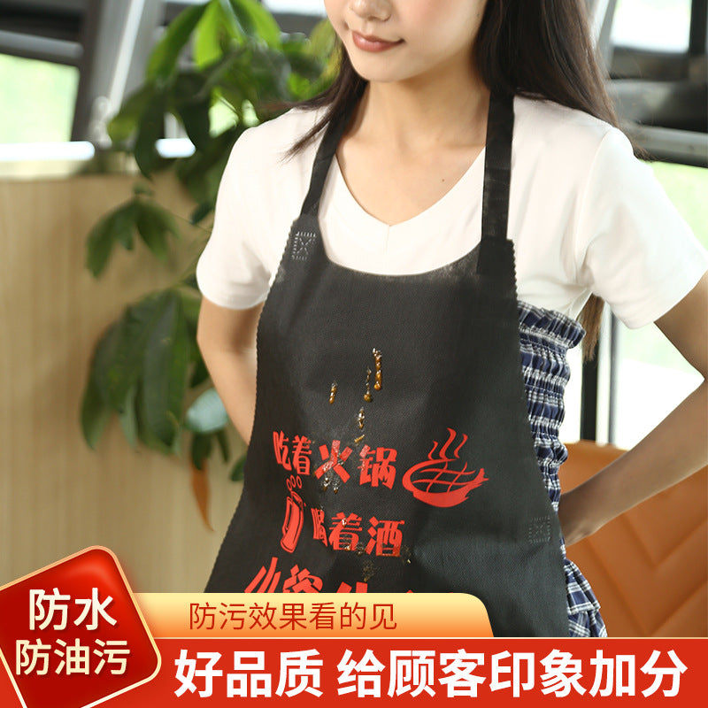 in stock disposable apron children adult hot pot dining painting non-woven waterproof bib for LOGO wholesale - image 4