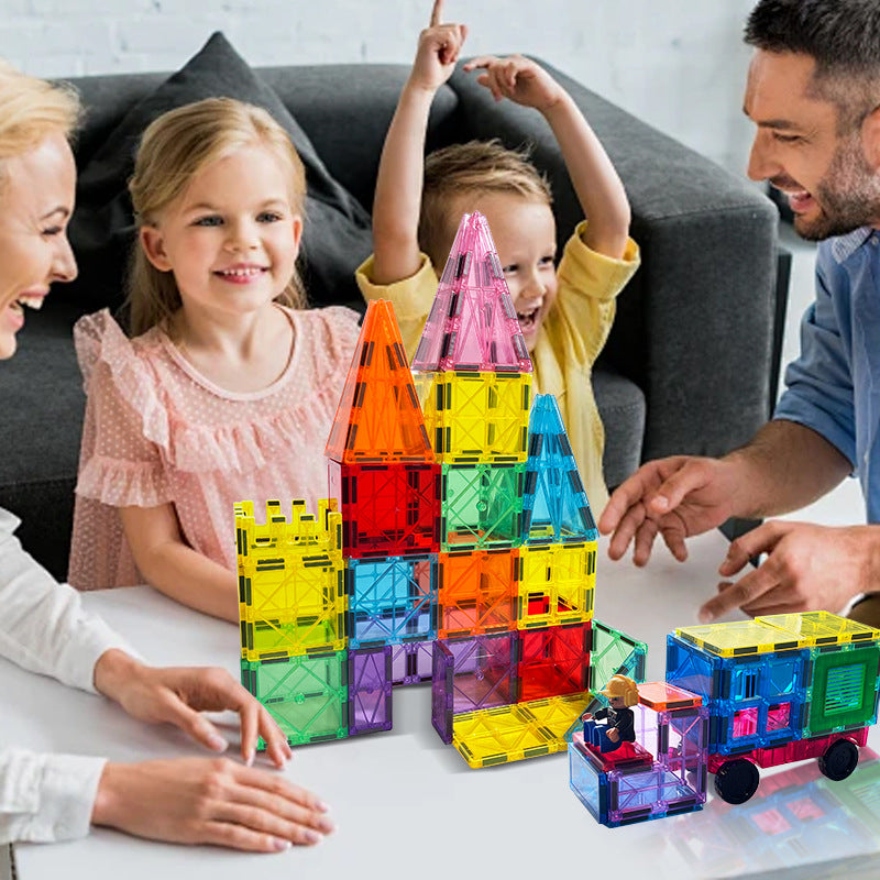 Source Factory Large Color Window Magnetic Piece Building Block Set Early Education Educational Building Piece Toy Assembled DIY Toy - image 2