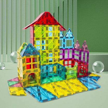 Source Factory Large Color Window Magnetic Piece Building Block Set Early Education Educational Building Piece Toy Assembled DIY Toy - image 3