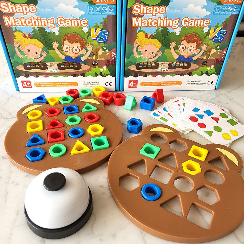 Children's Early Education Educational Geometric Shape Bear Matching Montessori Educational Building Blocks Parent-Child Interactive Battle Sensory Integration - image 1