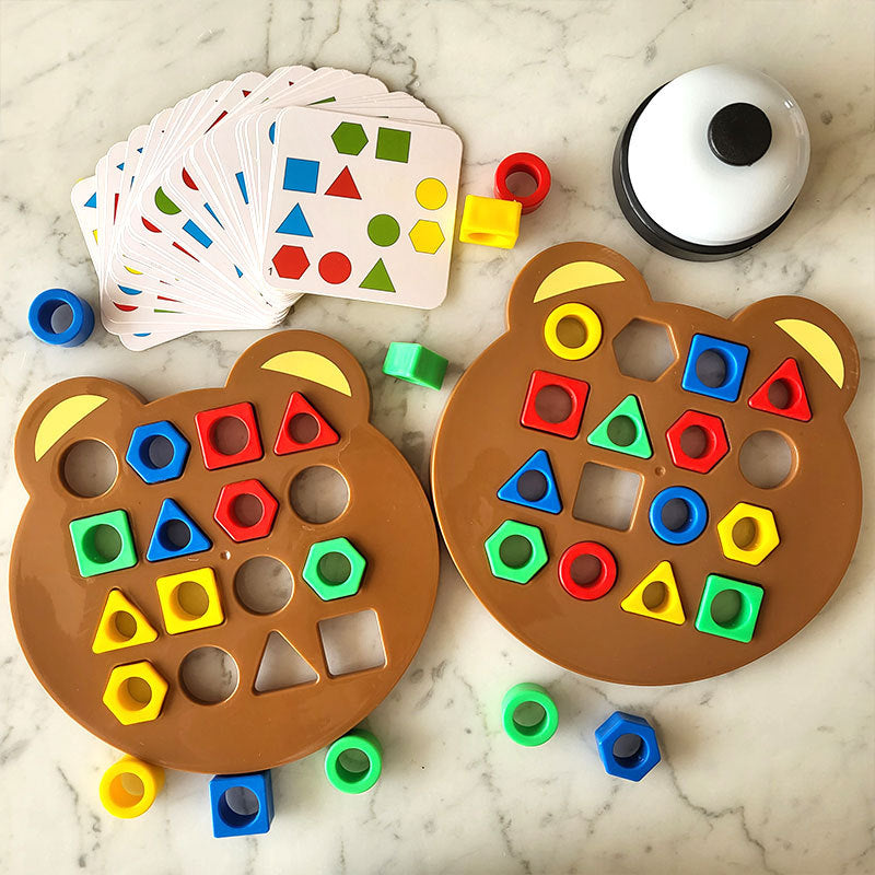 Children's Early Education Educational Geometric Shape Bear Matching Montessori Educational Building Blocks Parent-Child Interactive Battle Sensory Integration - image 2