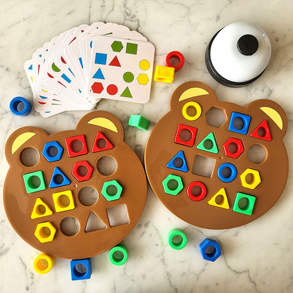 Children's Early Education Educational Geometric Shape Bear Matching Montessori Educational Building Blocks Parent-Child Interactive Battle Sensory Integration - image 2