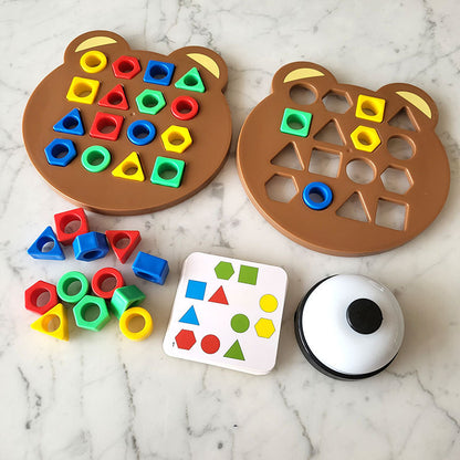 Children's Early Education Educational Geometric Shape Bear Matching Montessori Educational Building Blocks Parent-Child Interactive Battle Sensory Integration - image 4