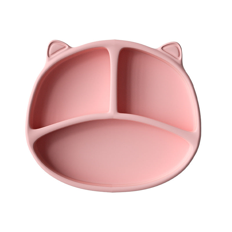 Baby Dinner Plate Baby Suction Cup Children's Silicone Straw Supplementary Bowl Anti-fall Split Plate Training Spoon Tableware suit - image 5