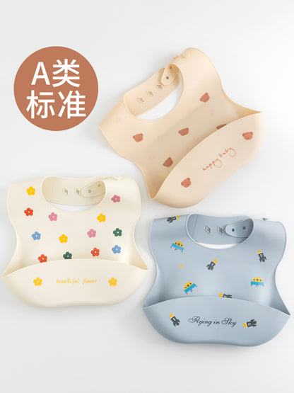 2025 New Baby Silicone Bibs, Baby Products, Popular Saliva Napkins, Kidsren's Rice Pockets, Summer Bibs, Waterproof - image 1