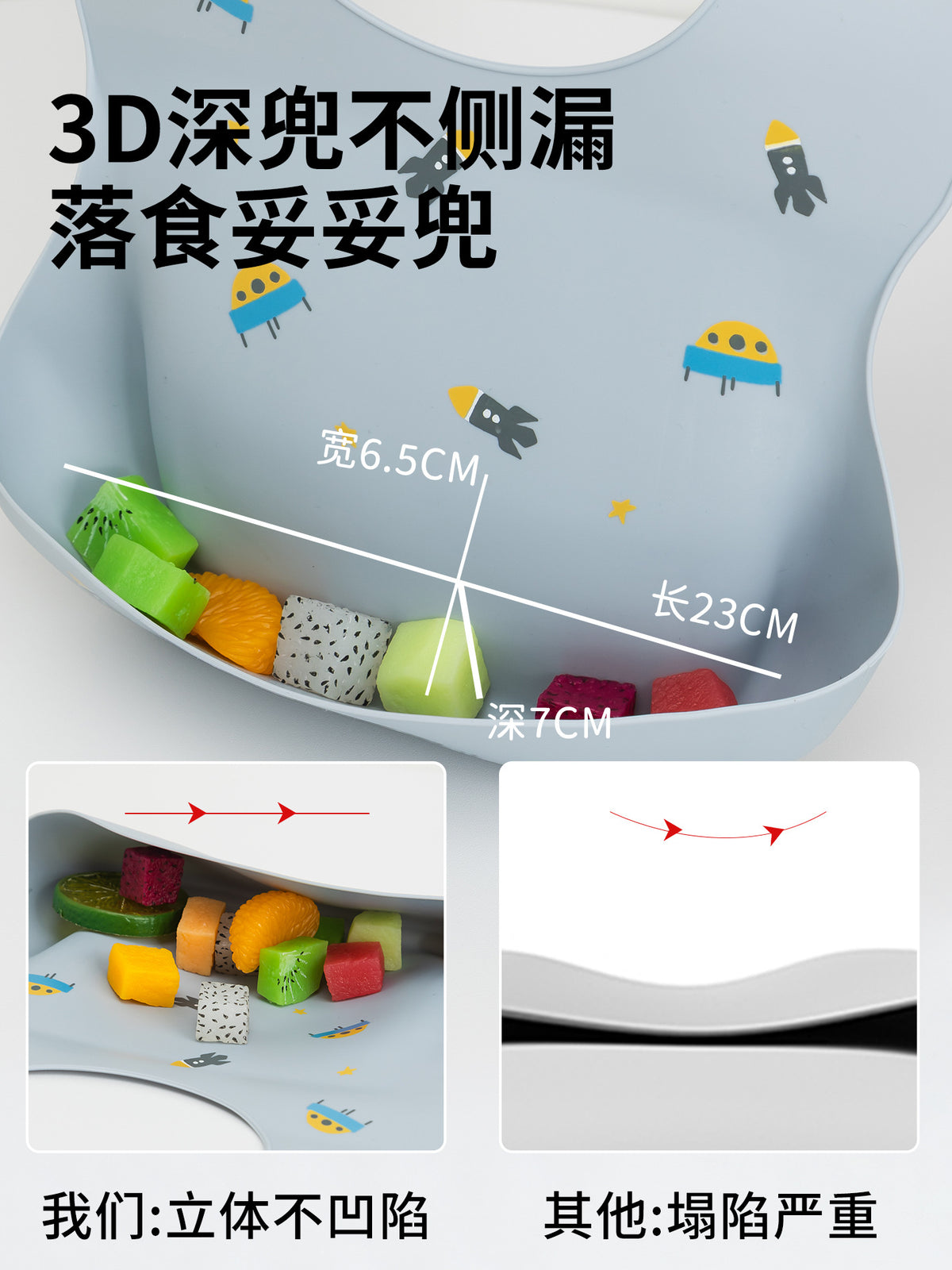 2025 New Baby Silicone Bibs, Baby Products, Popular Saliva Napkins, Kidsren's Rice Pockets, Summer Bibs, Waterproof - image 2