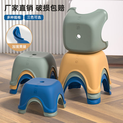 Plastic Bench Children's Stool Household Foot Stool Non-Slip Thickened Rubber Stool Adult Foot Stool Baby's Low Stool Bathroom Small Stool - image 1