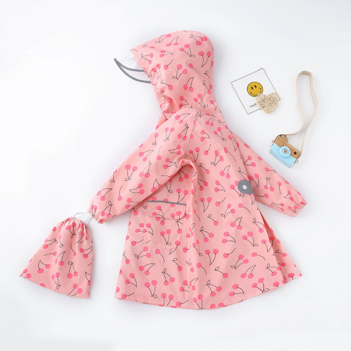High-Quality Children's Raincoat with School Bag, Male and Female Baby and Toddler One-Piece Long Waterproof, Windproof and Snowproof Poncho - image 1
