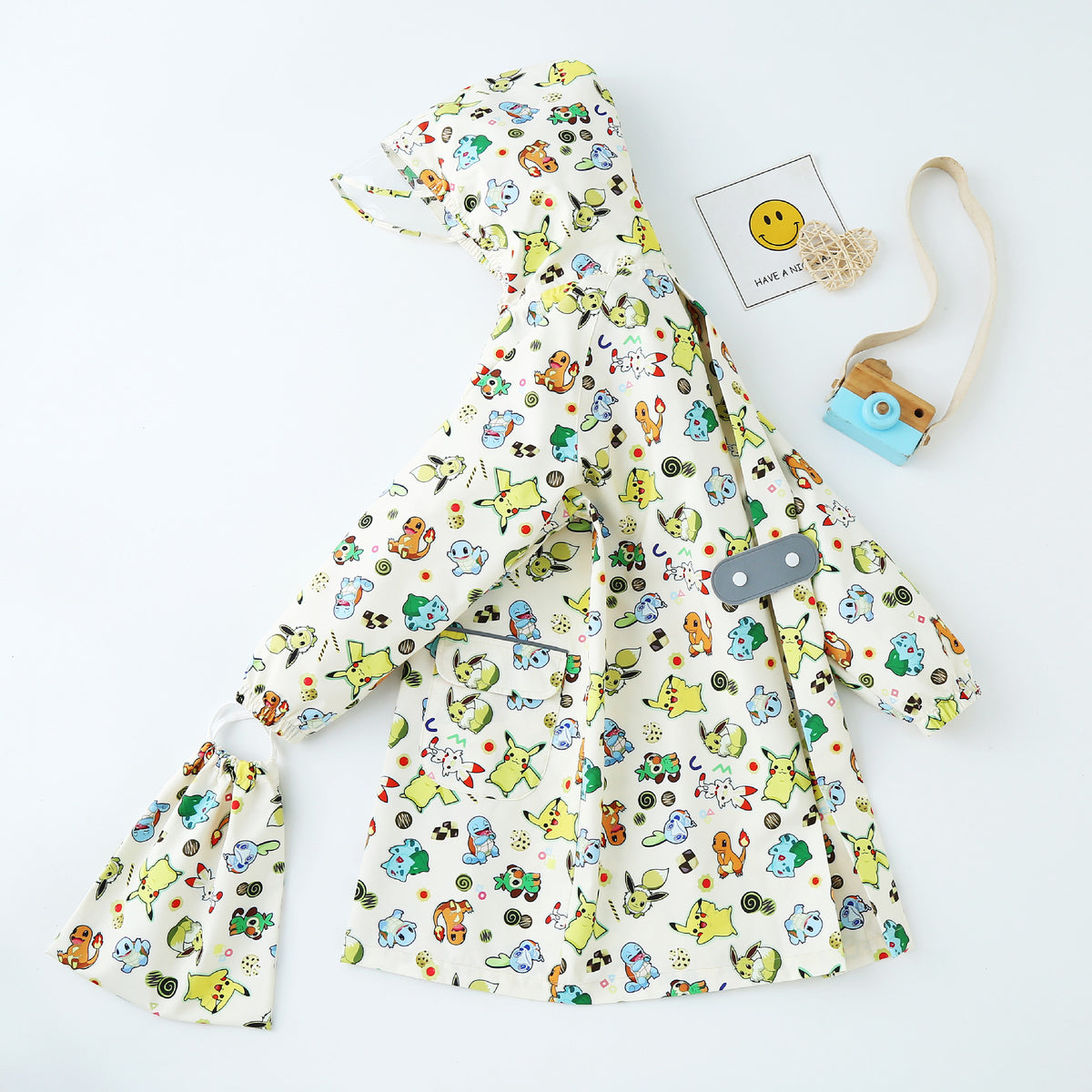 High-Quality Children's Raincoat with School Bag, Male and Female Baby and Toddler One-Piece Long Waterproof, Windproof and Snowproof Poncho - image 3