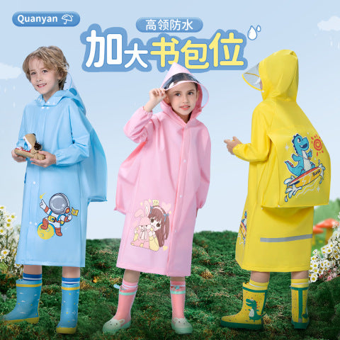 Children's raincoat baby kindergarten primary school student cartoon poncho with schoolbag seat Boys Girls raincoat rain gear wholesale - image 1