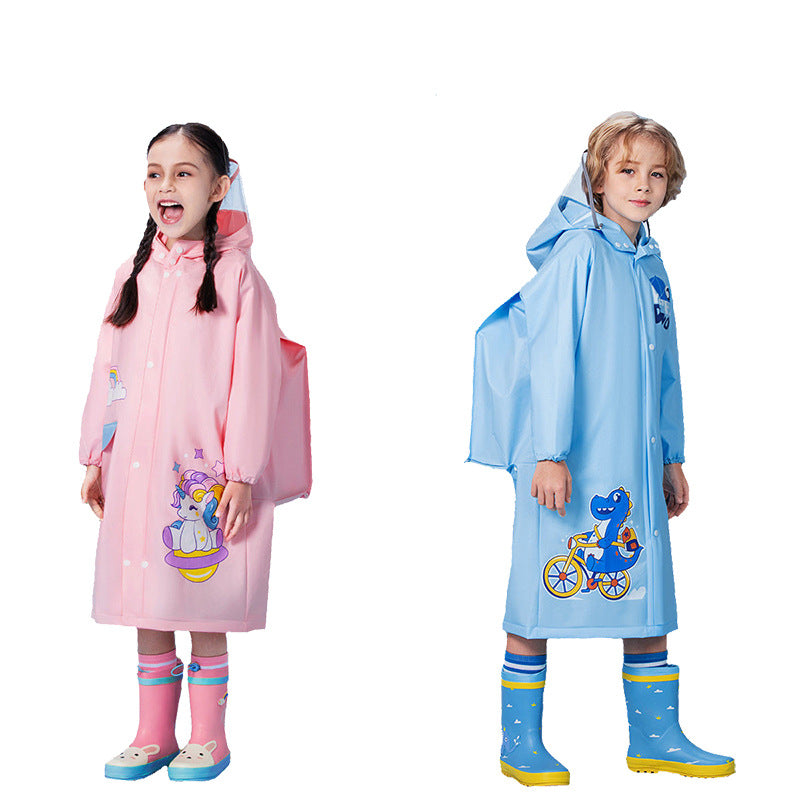 Children's raincoat baby kindergarten primary school student cartoon poncho with schoolbag seat Boys Girls raincoat rain gear wholesale - image 5