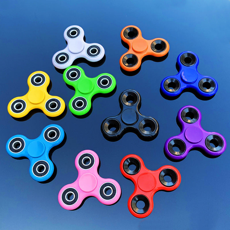 Colorful Black fingertip gyro three-leaf spiral fingertip gyro student decompression adult vent camouflage gyro toy - image 2