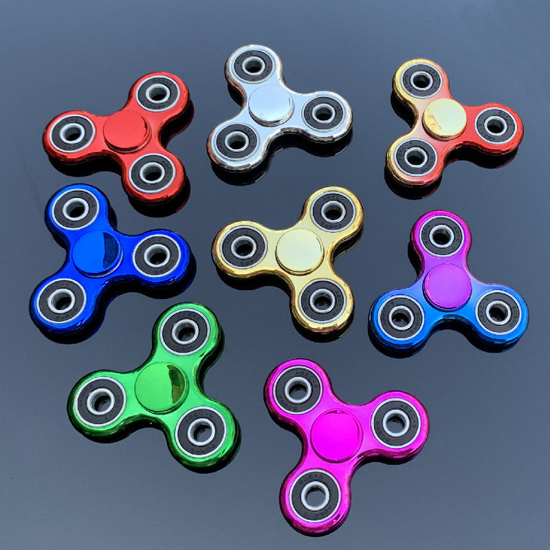 Colorful Black fingertip gyro three-leaf spiral fingertip gyro student decompression adult vent camouflage gyro toy - image 3