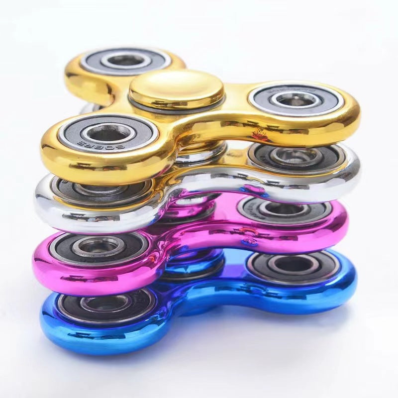 Colorful Black fingertip gyro three-leaf spiral fingertip gyro student decompression adult vent camouflage gyro toy - image 4