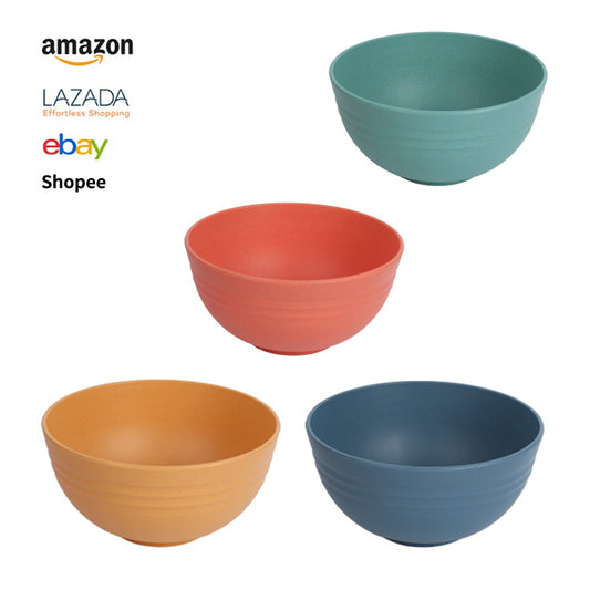 Cross-border Wheat Straw Tableware 15cm Bowl Amazon Soup Bowl Plastic Household Baby Food Supplementary Dining Bowl Children's Bowl - image 1