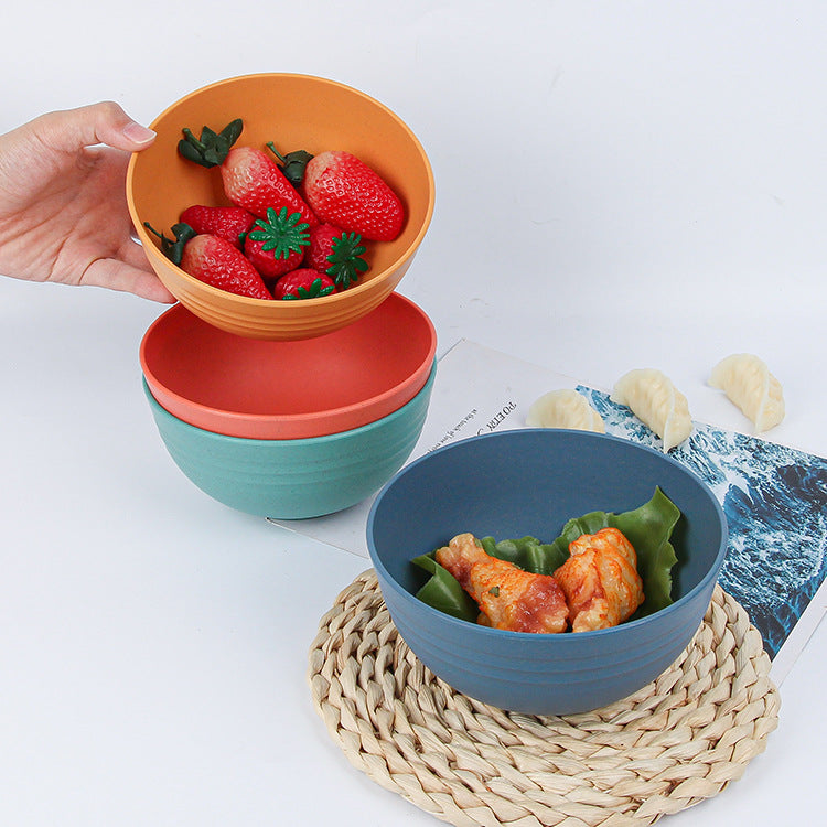 Cross-border Wheat Straw Tableware 15cm Bowl Amazon Soup Bowl Plastic Household Baby Food Supplementary Dining Bowl Children's Bowl - image 2