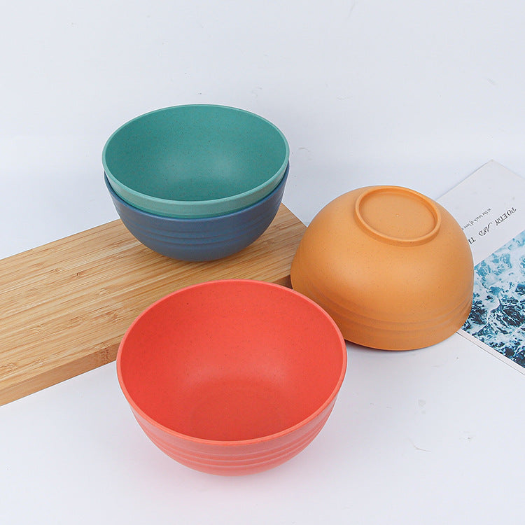 Cross-border Wheat Straw Tableware 15cm Bowl Amazon Soup Bowl Plastic Household Baby Food Supplementary Dining Bowl Children's Bowl - image 4