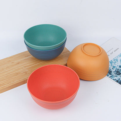 Cross-border Wheat Straw Tableware 15cm Bowl Amazon Soup Bowl Plastic Household Baby Food Supplementary Dining Bowl Children's Bowl - image 4
