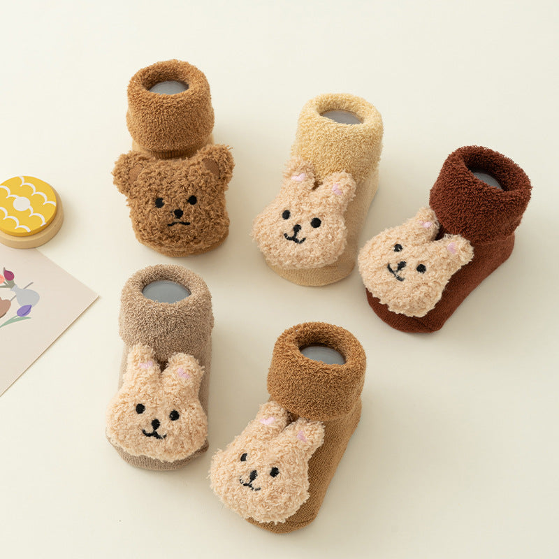 Newborn Baby Class a Cotton Terry Fleece-Lined Thickened Autumn and Winter Style Mid-Tube Anti-Slip Floor Socks Wholesale1 - image 2