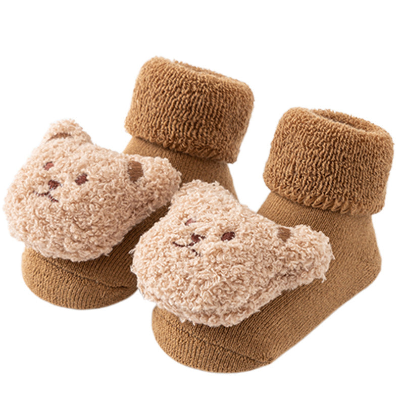Newborn Baby Class a Cotton Terry Fleece-Lined Thickened Autumn and Winter Style Mid-Tube Anti-Slip Floor Socks Wholesale1 - image 5