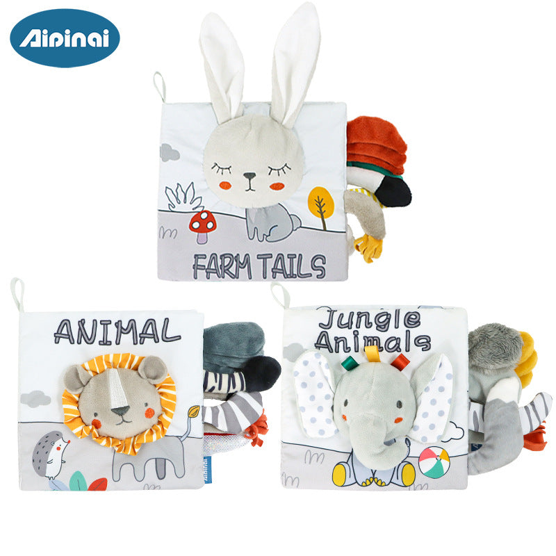 Aipinqi's New Visual Gray and White Tail Cloth Book Baby Can Not Tear Cloth Book Can Chew Stereo Book Toy - image 5