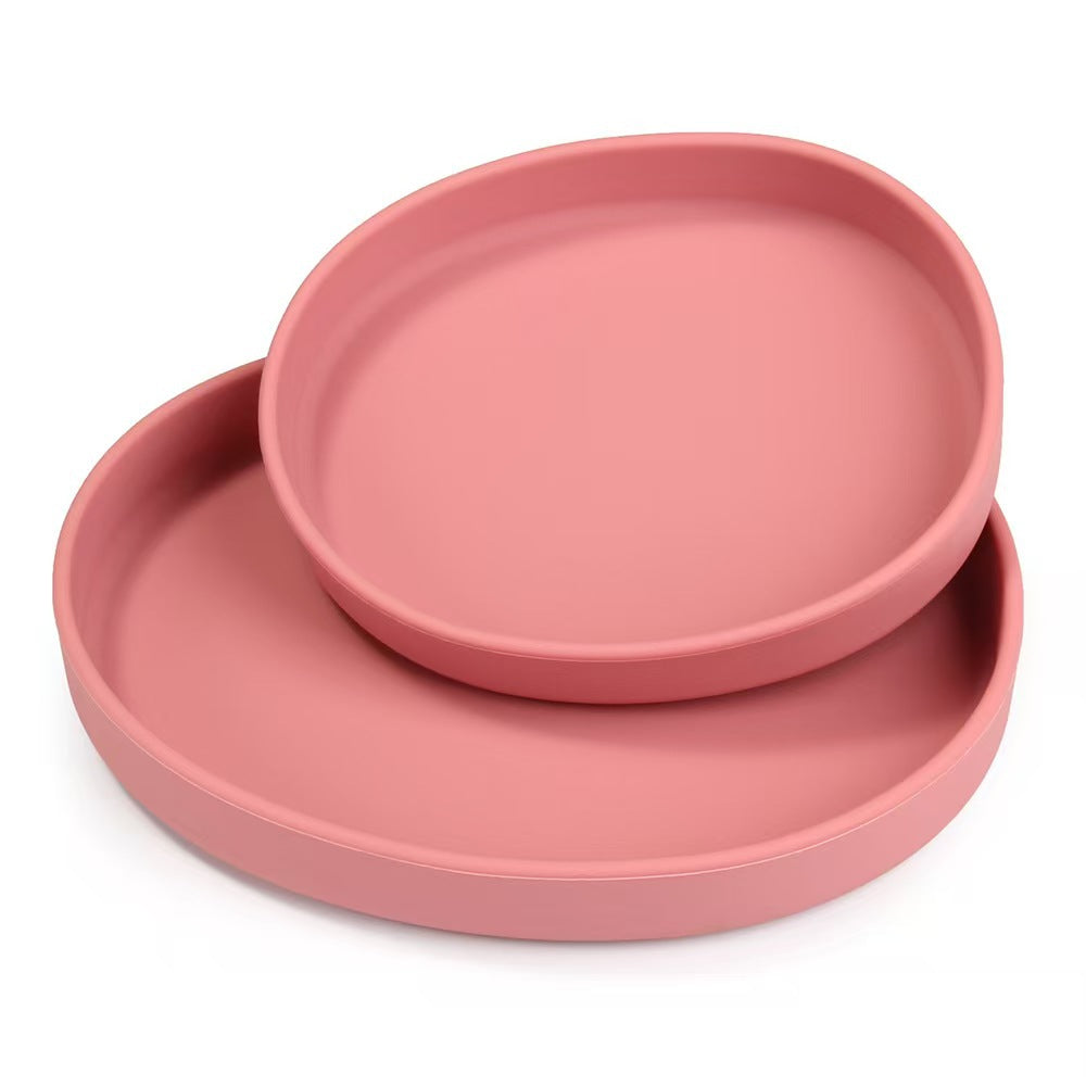Cross-Border Food-Grade Silicone Children's Dinner Plates, Baby Food Bowls, Anti-Fall and High-Temperature Resistant Feeding Utensils Wholesale - image 2