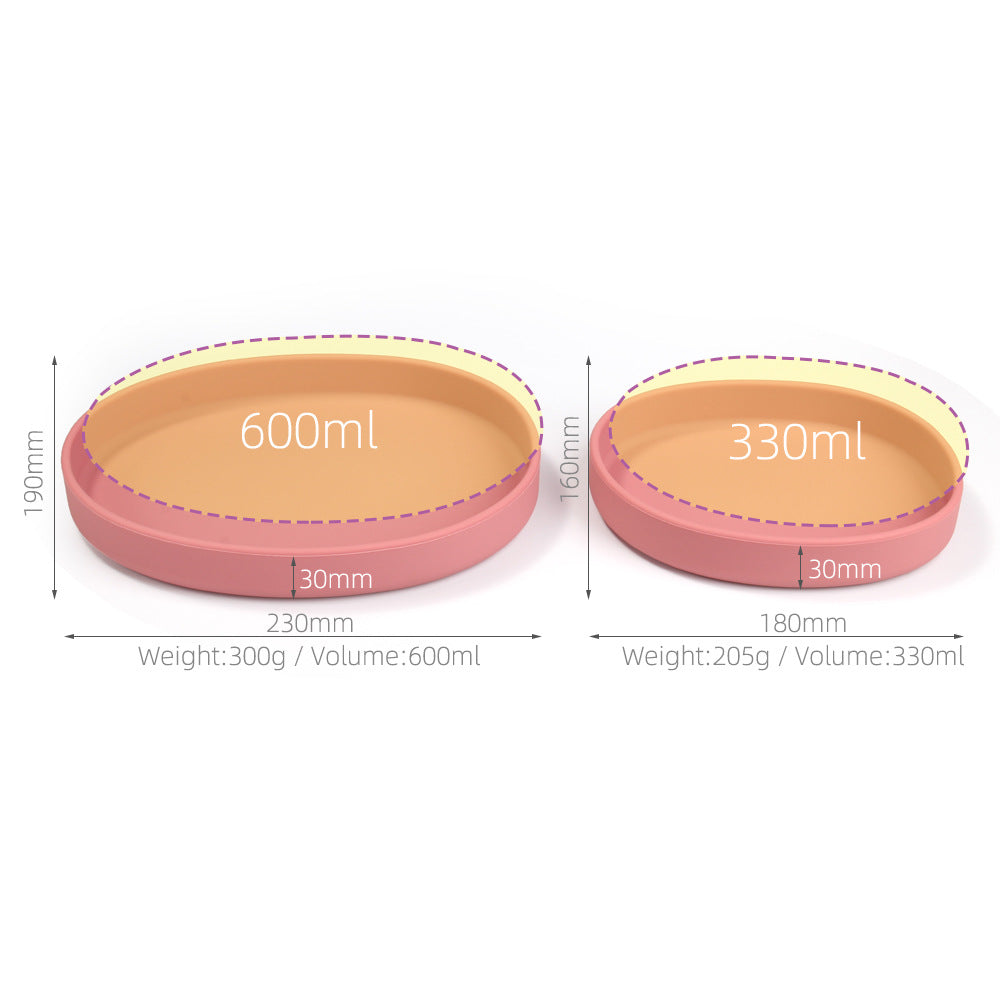 Cross-Border Food-Grade Silicone Children's Dinner Plates, Baby Food Bowls, Anti-Fall and High-Temperature Resistant Feeding Utensils Wholesale - image 4