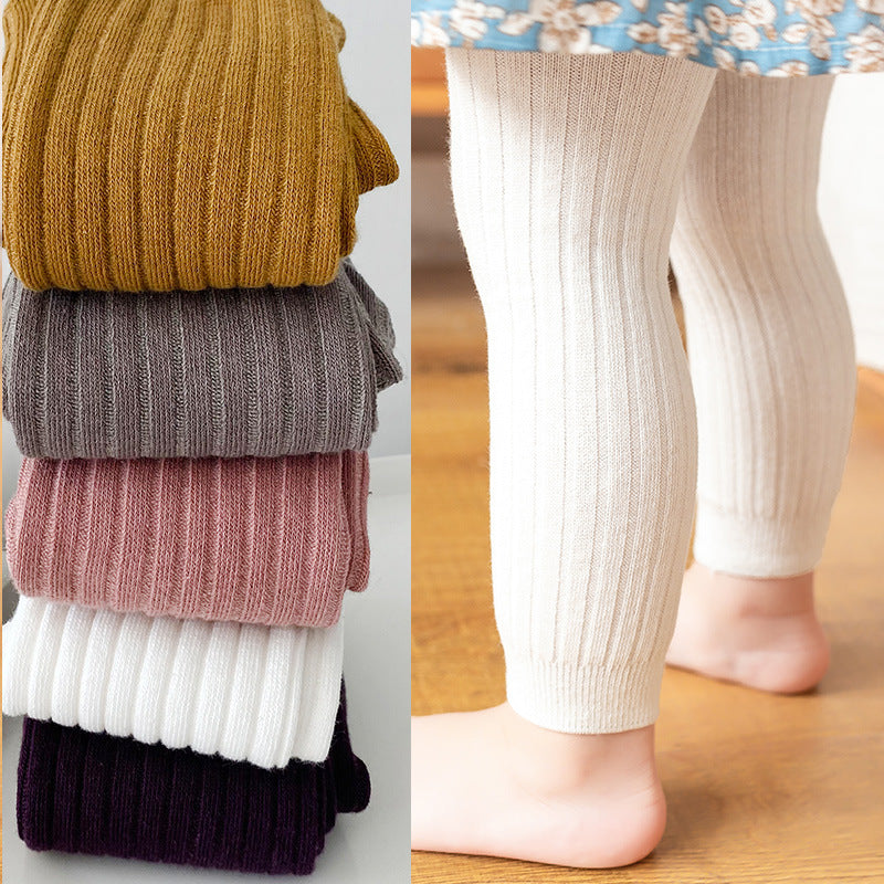 Girls Spring & Fall New Elastic Pantyhose Kidsren's Outer Wear Korean Style Casual Socks Pants Nine-Point Leggings - image 1