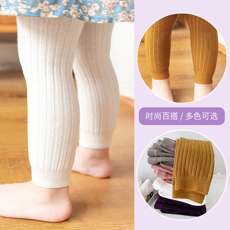 Girls Spring & Fall New Elastic Pantyhose Kidsren's Outer Wear Korean Style Casual Socks Pants Nine-Point Leggings - image 4